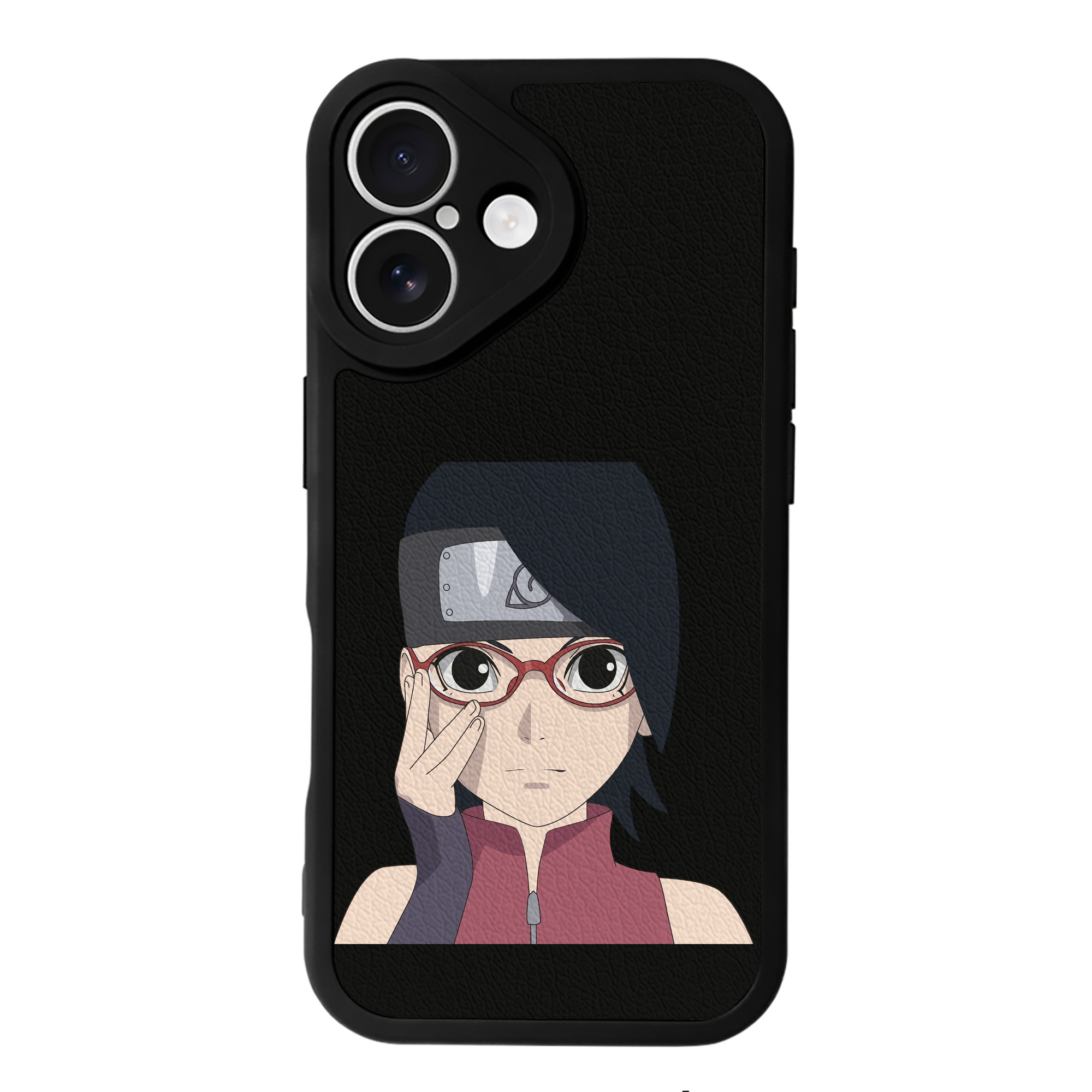 （画像用） NARUTO -ナルト- うちは サラダ Uchiha Sarada 【iPhone 16シリーズ対応】シリコンスマホケース（レザー調） 材質：シリコン